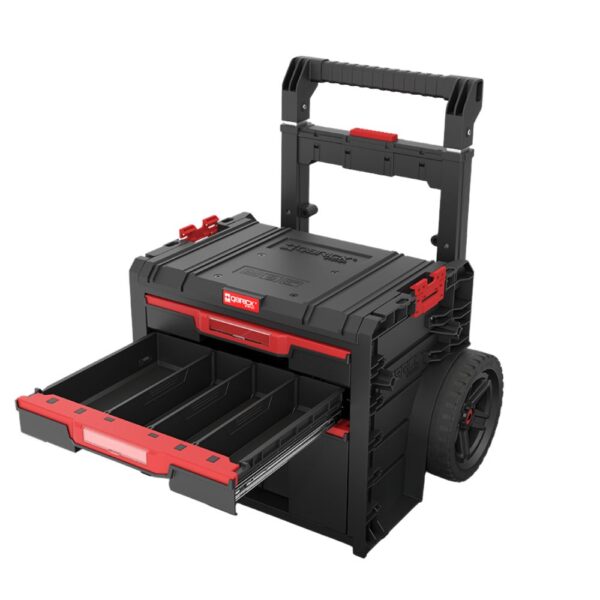 Qbrick System PRO Cart 2.0 Plus Drawer 3 with low and high drawer combination and rubber wheels