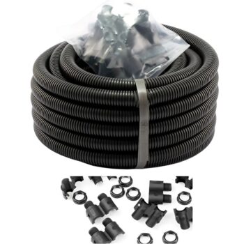 SWA FCP25-PK10-E 25mm black flexible conduit with adaptors and locknuts