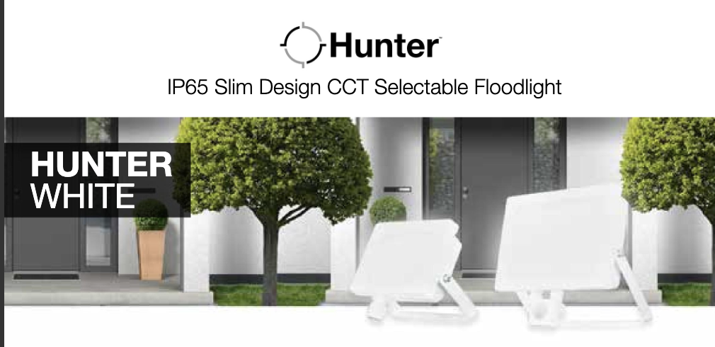 These floodlights are available in white and black finishes, with options for PIR motion sensors, and come in 10W, 20W, 30W, and 50W outputs. Designed with IP65 ratings, they are fully weatherproof and ideal for outdoor installations.