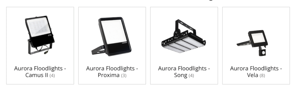 Aurora Floodlights 2 Aurora Floodlight Ranges Overview
