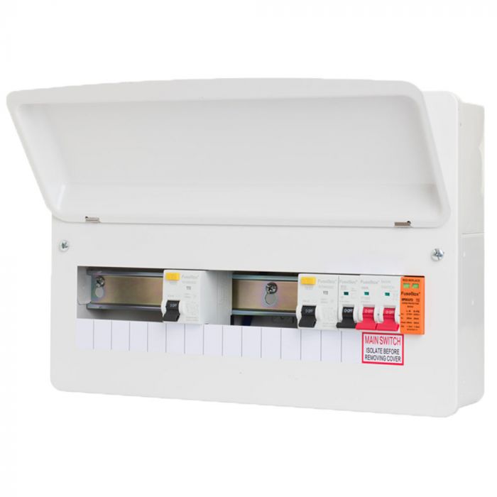 Types of Consumer Units Shop with Electrical4Less 5 FuseBox F2016DX100 FuseBox F2016DX100 16 Way Dual RCD Consumer Unit + SPD 1