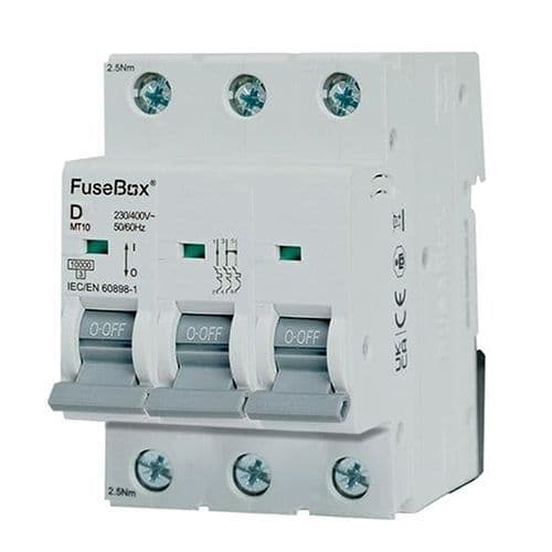 Fusebox MCB - Complete Guide 3 FuseBox MT10D503 FuseBox MT10D503 50A Triple Pole 10kA D Curve MCB