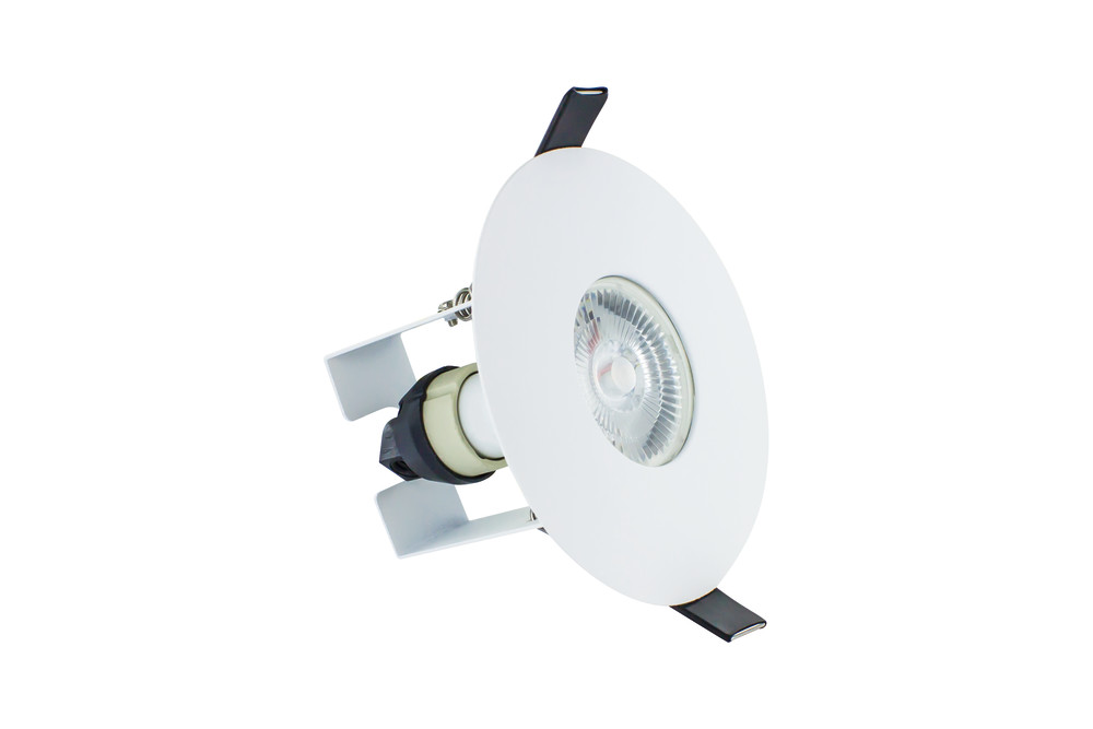 Integral LED GU10 Downlights 4 Integral ILDLFR70D013 Integral LED Evofire Fire Rated Downlight Round + GU10 Holder & Insulation Guard - MR16/GU10 - White 1