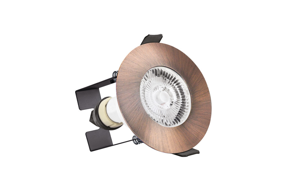 Integral LED GU10 Downlights 5 Integral ILDLFR70D048 Integral LED Evofire Fire Rated Downlight Round + GU10 Holder & Insulation Guard - MR16/GU10 - Copper 1