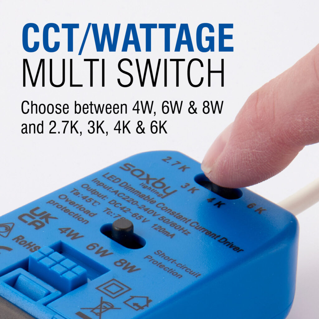 Saxby Shield LED Downlights – Style and Efficiency 3 Saxby 102630 Saxby ShieldPRO Tri Wattage IP65 CCT 8W 6