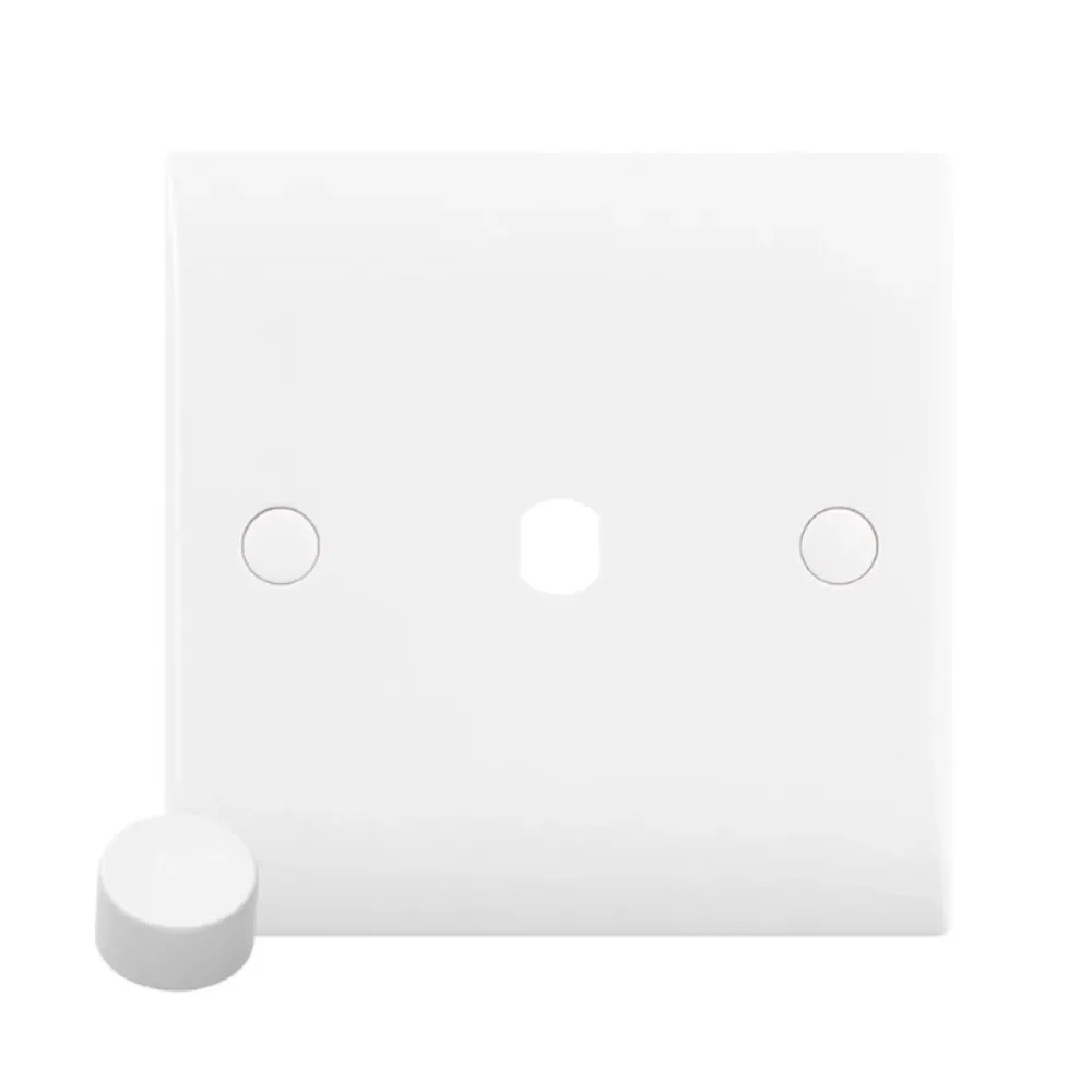 Saxby CE81DIM Curved Edge 1G Dimmer Plate With Dimmer Cap 1 Saxby CE81DIM curved edge 1G dimmer plate, white antimicrobial finish, slim 6.5mm design, includes matching dimmer cap.