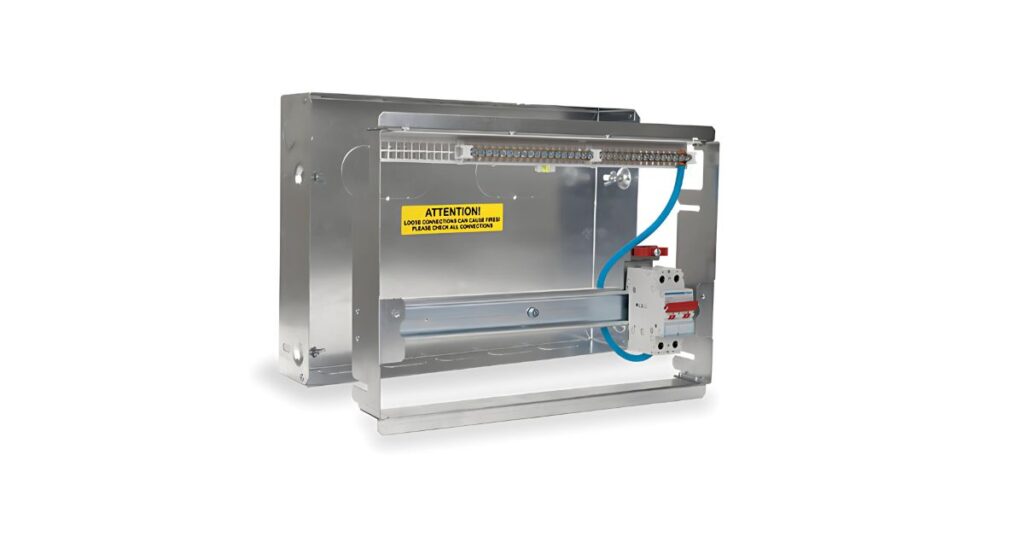 ⚡ Guide to Hager Design 50 Consumer Unit – The Premium Flush-Fit Choice 3 The frame houses the incomer neutral and earth terminations and the cable clamp