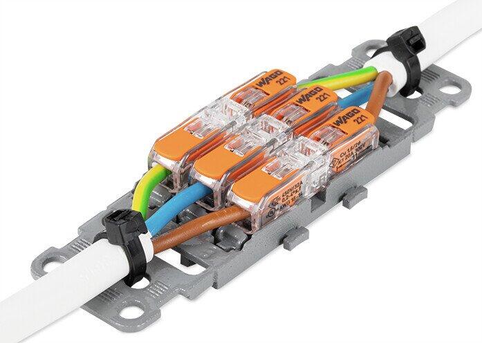 Wago 221-2503 3 Way Mounting Carrier with Strain Relief for 221-2411 2 Wago 221-2503 Wago 3 Way Mounting Carrier with Strain Relief for 221-2411 2