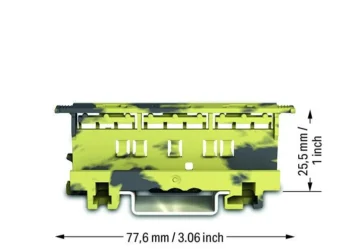 Wago 221-500/000-053 Wago 221-500/000-053 DIN Rail Mounting Carrier for 221 Series 4mm Dark Grey Yellow - Pack of 1 2