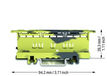 Wago 221-510/000-053 Wago 221-510/000-053 DIN Rail Mounting Carrier for 221 Series 6mm Dark Grey Yellow – Pack of 1 2