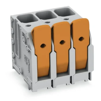 Wago 2616-3103/020-000 PCB Terminal Block - Lever - 16mm² - Pin Spacing 10mm - 3-Pole - Push-In Cage Clamp - Grey
