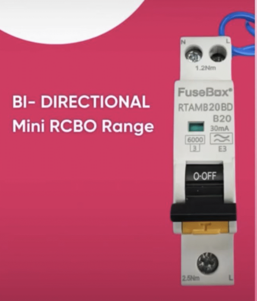 The History of Consumer Units (Fuse Boxes) in England, UK 3 FuseBox RTAMB32BD FuseBox RTAMB32BD Bi-Directional Mini RCBO 32A B Curve 30mA Type A
