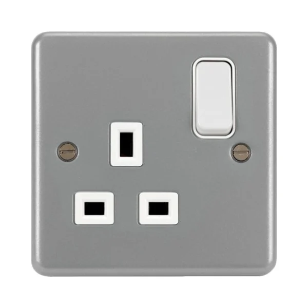 Introducing the Hager Sollysta Metal Clad Ranges 2 Hager WPSS81 Hager Sollysta 13A 1 Gang Double Pole Switched Socket - Grey