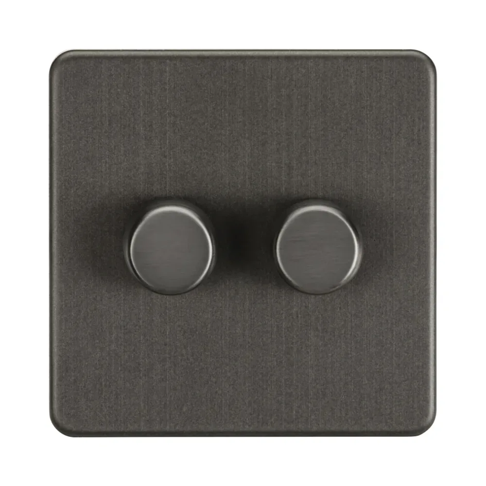 Discover Knightsbridge Sockets & Switches: Quality Meets Affordability at Electrical4Less 1 SF2192SB Knightsbridge SF2192SB 2G 2-way 10-200W (5-150W LED) Intelligent dimmer - Smoked Bronze