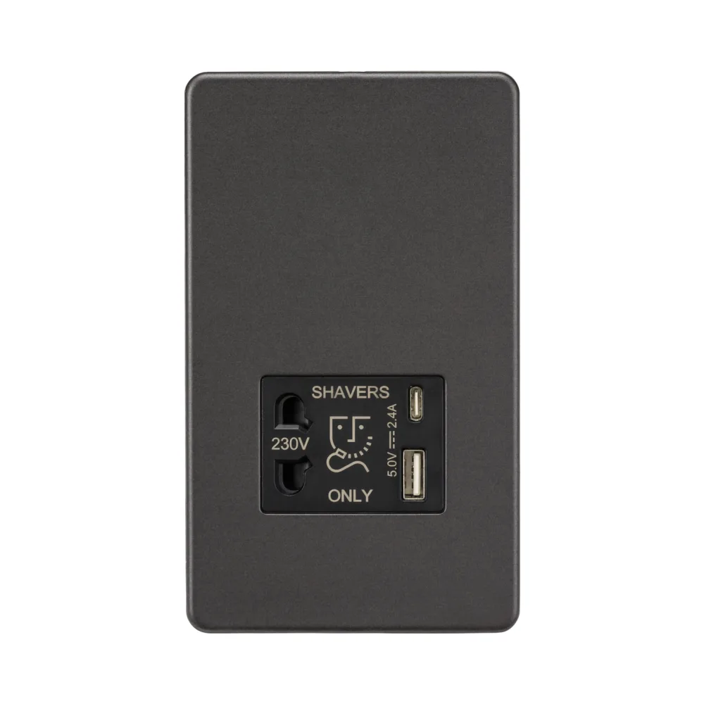 Knightsbridge SF8909SB Bronze USB Shaver Socket