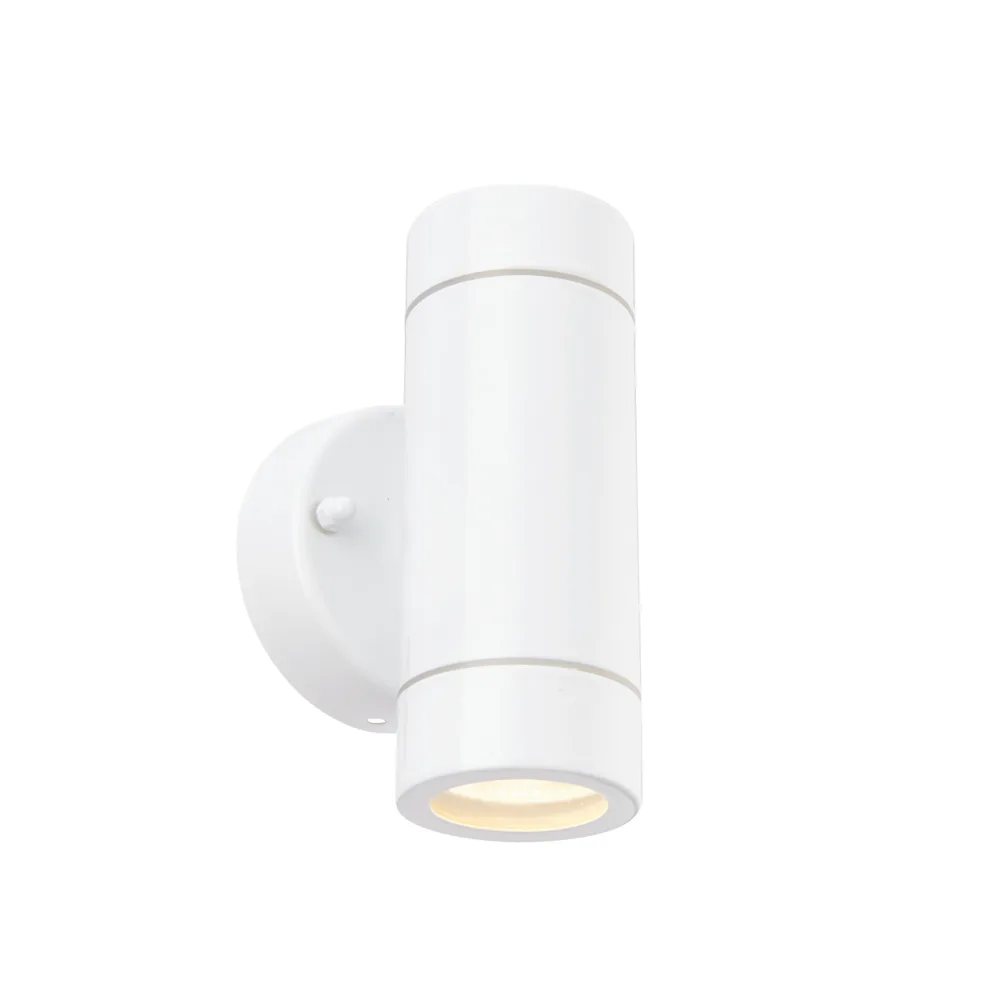 Saxby 75439 Palin Gloss White IP44 2 x GU10 Wall Light 1 Saxby 75439 Gloss White GU10 Wall Light