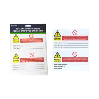 Deligo Solar PV Warning Labels Isolate Batt/Inv Location - 10PK