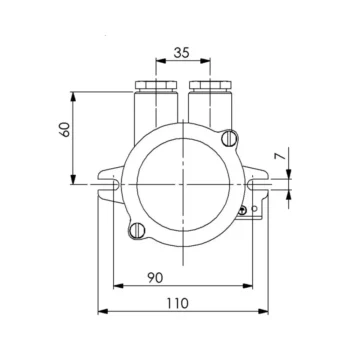 Wiska 1150-2xW10A IP56 HNA Brass Junction Box - 8-10.5mm 2