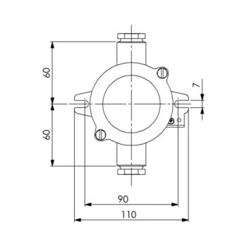 Wiska 1151-2xZ14 IP56 HNA Brass Junction Box - 12-14.5mm 2