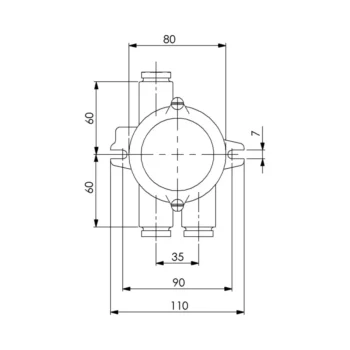 Wiska 1154-3xZ14 IP56 HNA Brass Junction Box - 12-14.5mm 2