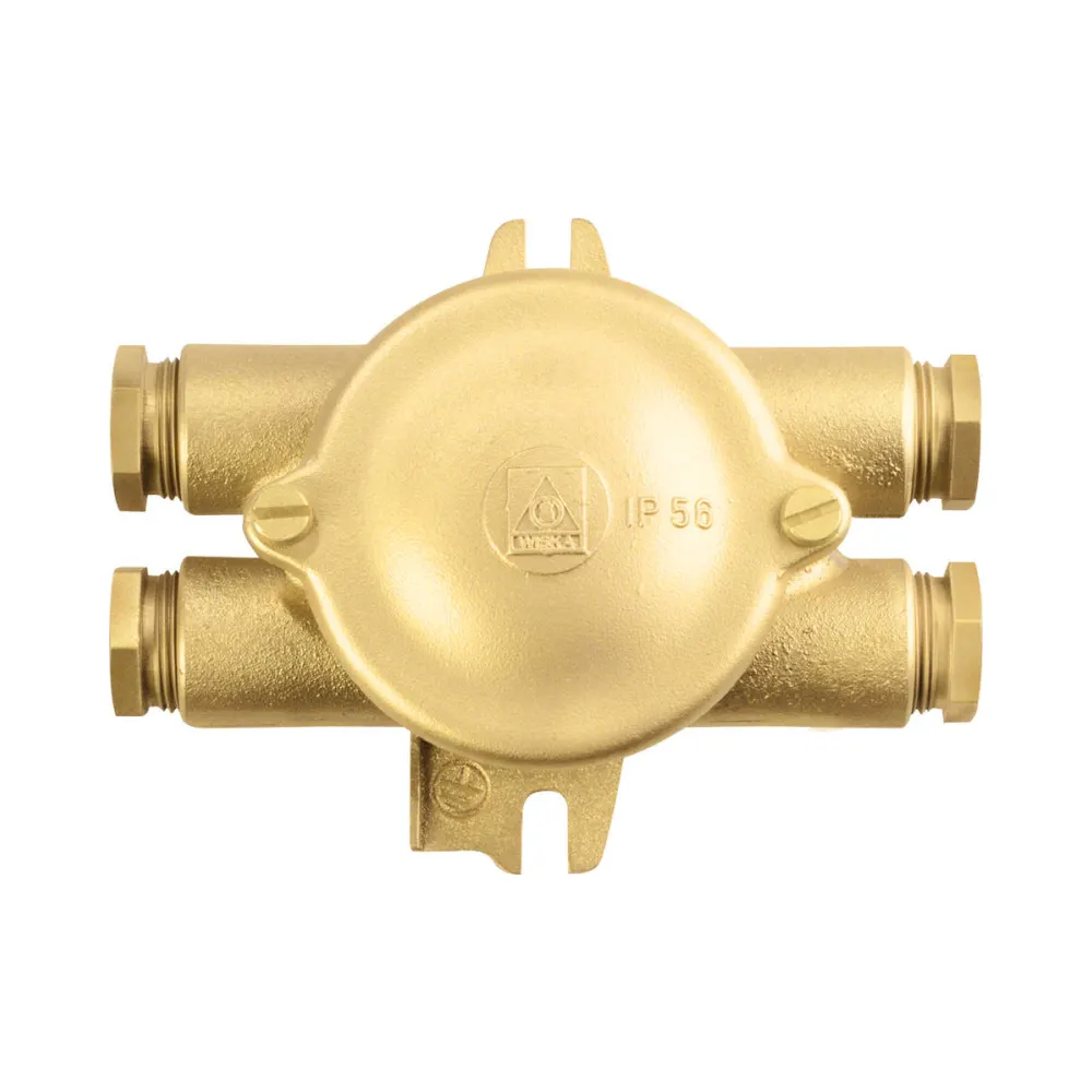 Wiska 1155-4xW10A IP56 HNA Brass Junction Box - 8-10.5mm 1 Wiska 1155-4xW10A IP56 HNA Brass Junction Box - 8-10.5mm