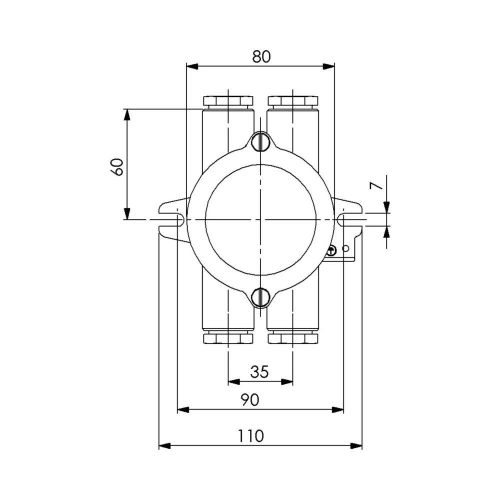 Wiska 1155-4xZ12 IP56 HNA Brass Junction Box - 10-12.5mm 2 Wiska 1155-4xZ12 IP56 HNA Brass Junction Box - 10-12.5mm 2