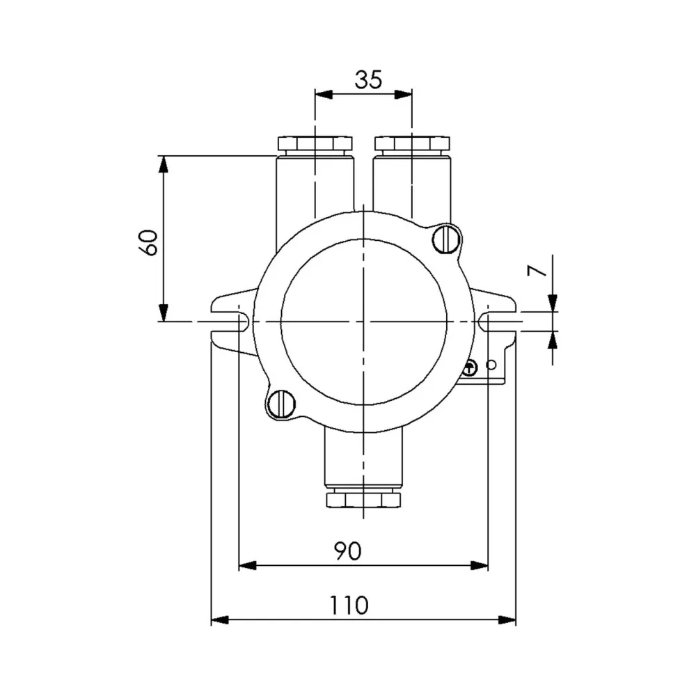 Wiska 1156-3xZ14 IP56 HNA Brass Junction Box - 12-14.5mm 2 Wiska 1156-3xZ14 IP56 HNA Brass Junction Box - 12-14.5mm 2