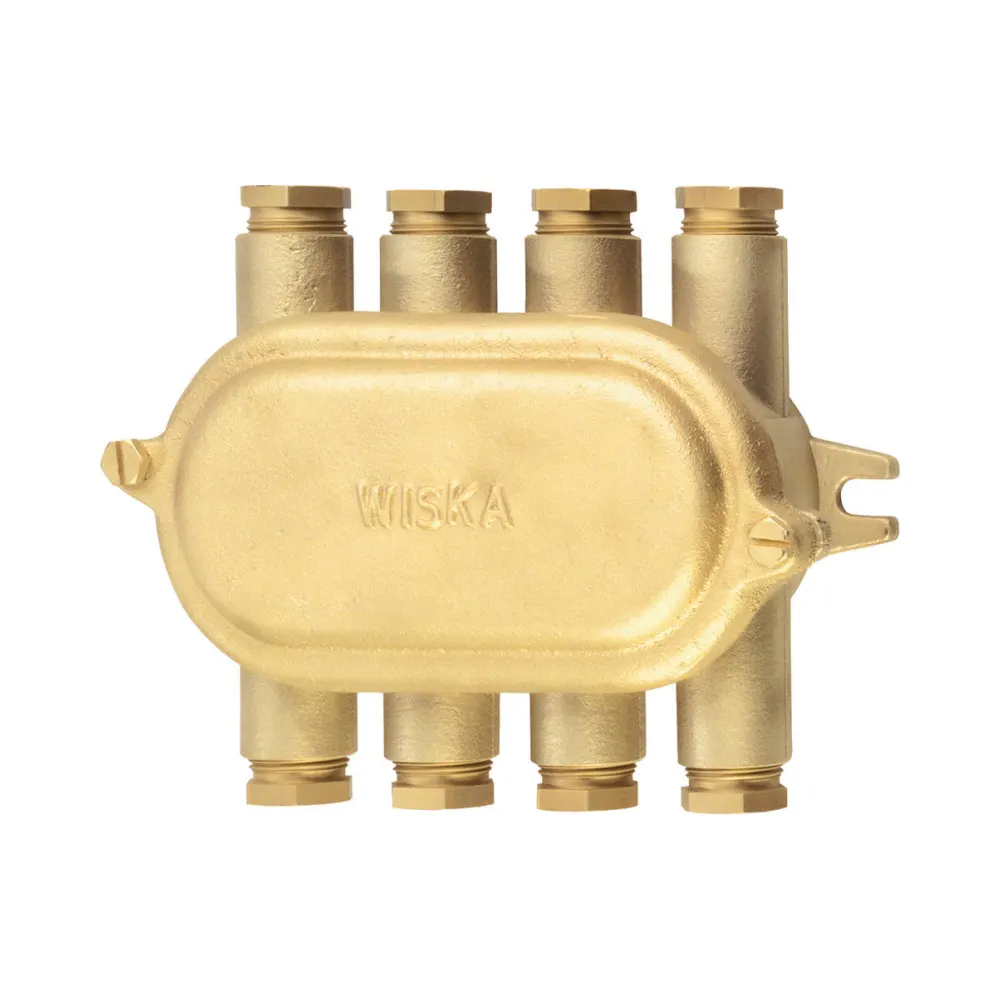 Wiska 1158-8xZ14 IP56 HNA Brass Junction Box - 12-14.5mm 1 Wiska 1158-8xZ14 IP56 HNA Brass Junction Box - 12-14.5mm