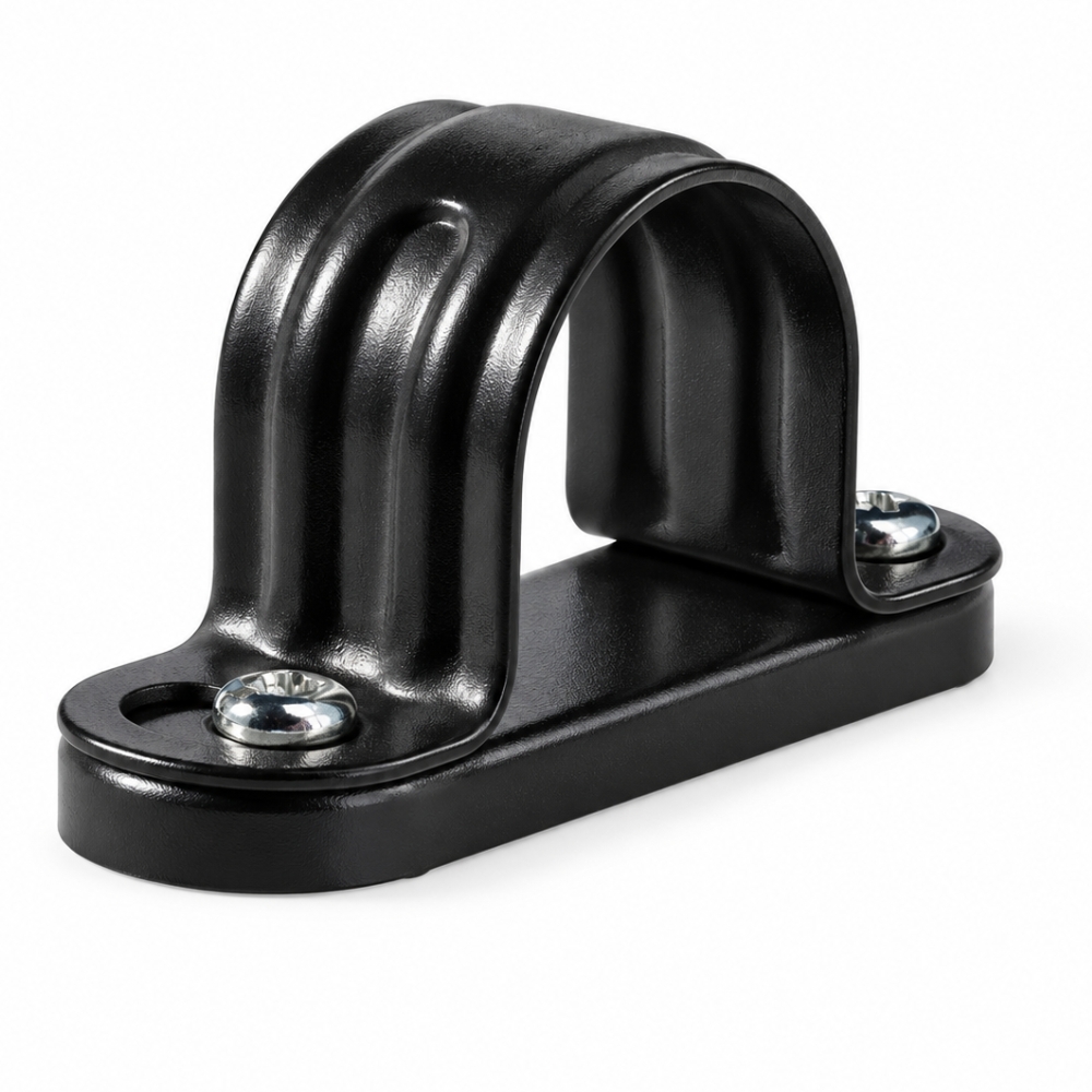 Univolt UNISB25BKSADDLE | Metal-Coated Space Bar Saddle | 25mm | Black | Pack of 100 1 Univolt UNISB25BKSADDLE Metal Saddle 25mm