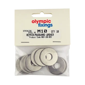 Olympic Fixings 083-198-015 Olympic Fixings Steel Mudguard Washers Hanging Pack - M8 24 mm Diameter - 10 Pcs
