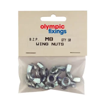 Olympic Fixings 085-196-300 Olympic Fixings Steel Wing Nuts Hanging Pack - M6 - 10 Pcs