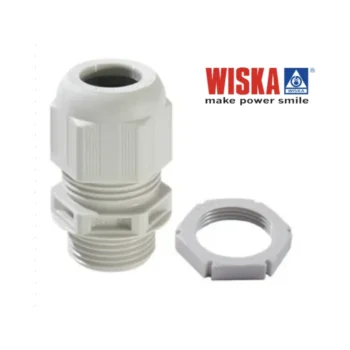 Wiska 20mm Cable Gland with Locknut - Pack of 10 - White