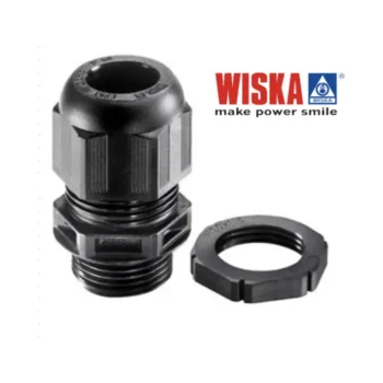 Wiska 20mm Cable Gland with Locknut - Pack of 10 - Black