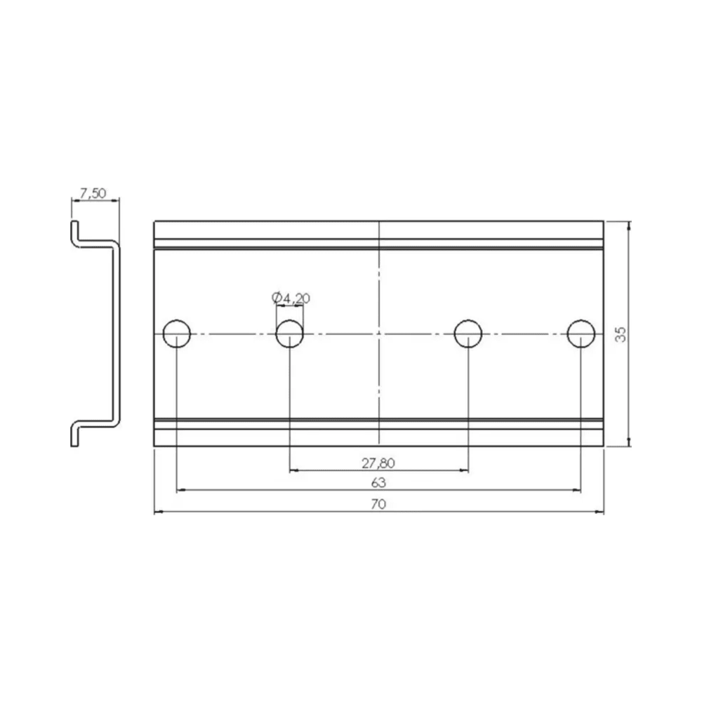 Wiska DIN Rail Kit - COMBI 407/TS 35 2 Wiska DIN Rail Kit - COMBI 407/TS 35 2