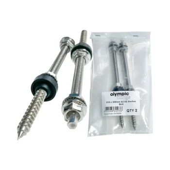 Olympic Fixings 270-100-035 Olympic Fixings A2 Stainless Steel Anchor Bolt - 10x250 mm - 2 Pcs