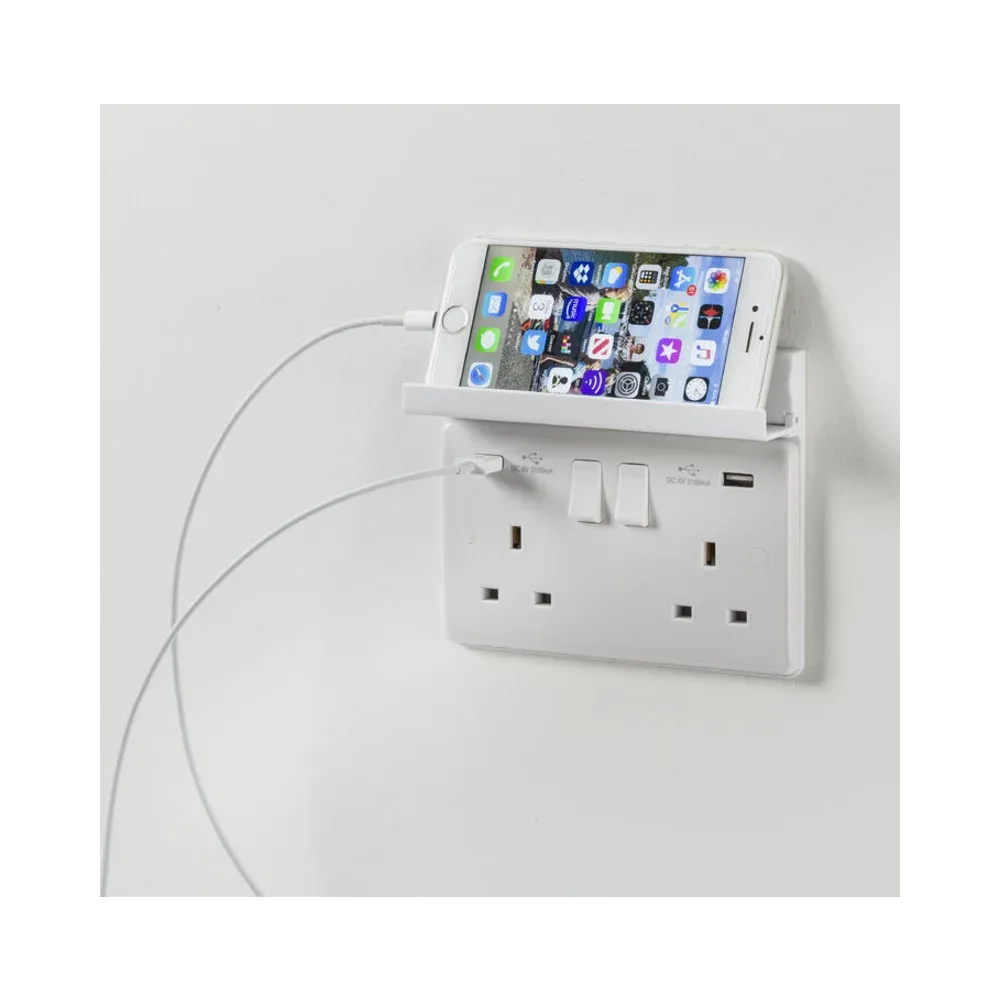 Knightsbridge 2G Fold Away Phone Holder - White 1 Knightsbridge 2GPHW Knightsbridge 2G Fold Away Phone Holder - White