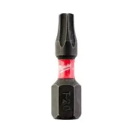 Milwaukee Shockwave Screwdriver Bit TORX TX20 x 25mm Impact Duty - Pack of 2 1 Milwaukee Shockwave Screwdriver Bit TORX TX20 x 25mm Impact Duty - Pack of 2