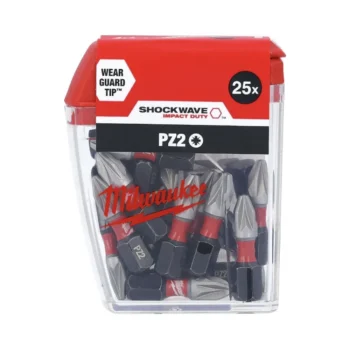Milwaukee PZ2 x 25mm Impact Duty Shockwave Screwdriver Bit - Pack of 25