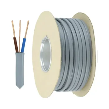 6242Y Grey 1.0mm Twin & Earth Cable (6242YH1.0/100), BS 6004:2012-compliant, BASEC-approved, solid copper conductors, harmonised wiring colours, available in a 100m drum.