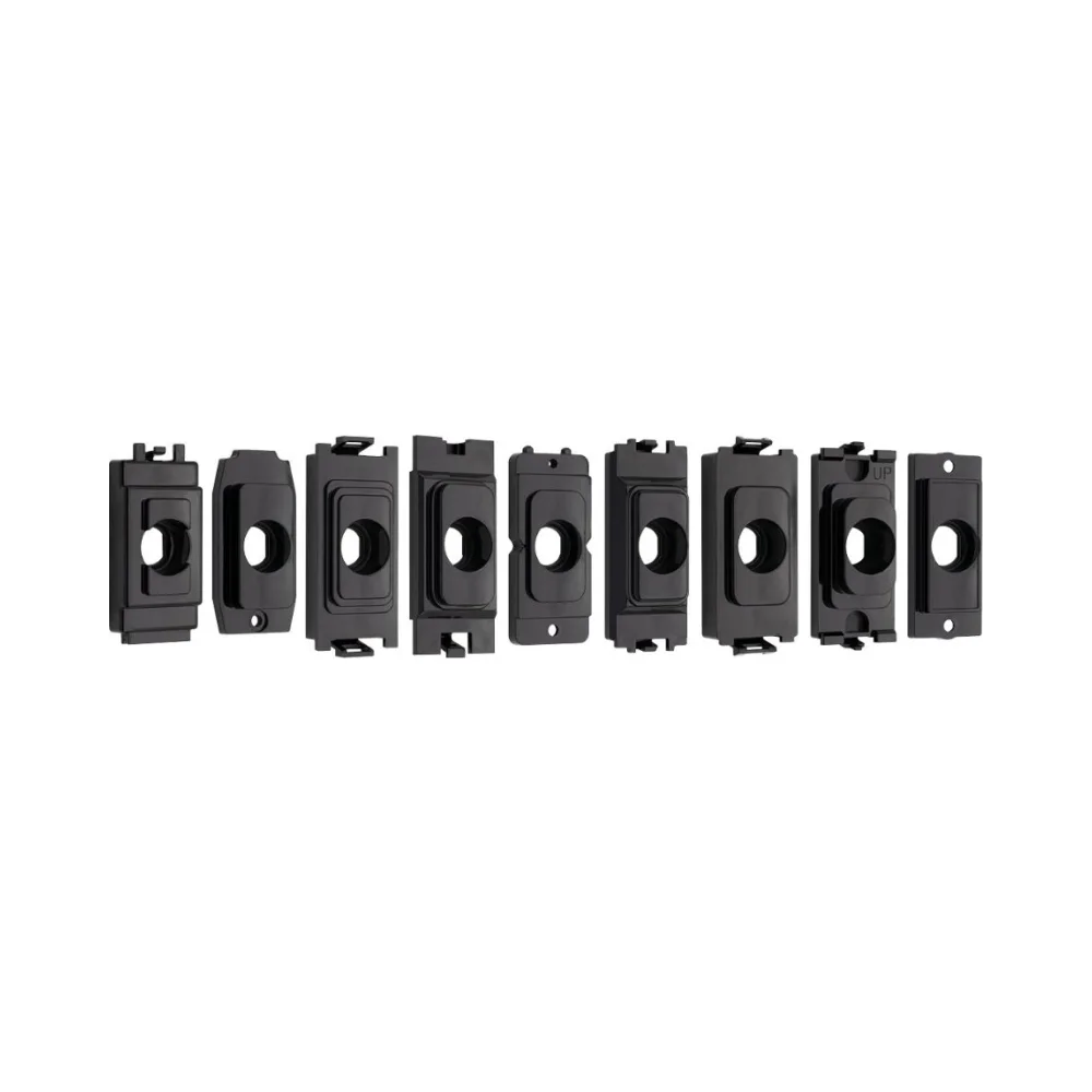 ALL LED | ADIM150/GRID/BLK/ADAPT | All-Dim Grid x9 Black Adaptor Plates & Black Dimmer Knob 1 ALL LED grid dimmer adaptor plates