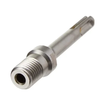 Armeg DL100B4S 100mm SDS Plus core drill arbor featuring ball-locking pilot system and precision-machined flats.