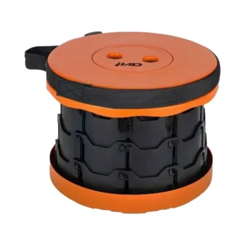 Avit AV00010 Collapsible Stool with adjustable height (6–46cm), foldable fish scale structure, and shoulder/hand straps, supporting up to 200kg.
