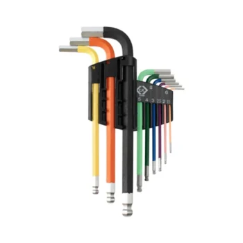C.K Tools T4449 Ball-Ended Coloured Hexagon Key Set of 9 Metric