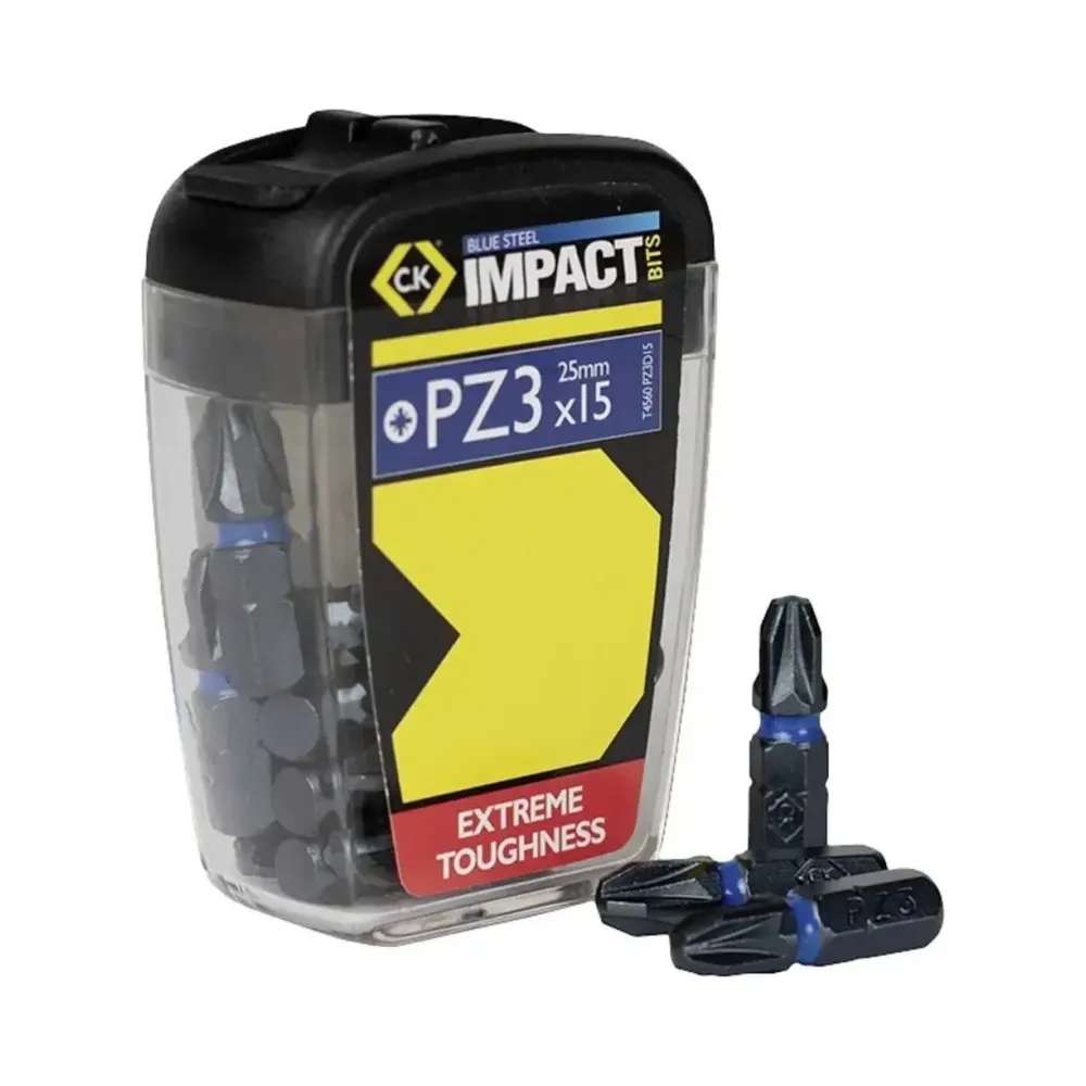 C.K Tools T4560 PZ3D15 Blue Steel Screwdriver Bit 25mm PZ3 - 15 Pk 1 C.K Tools T4560 PZ3D15 Blue Steel Screwdriver Bit 25mm PZ3 - 15 Pk