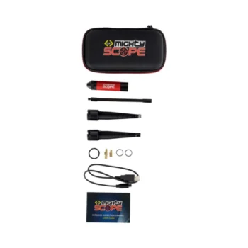 C.K T5600 MightyScope Inspection Camera showing HD video, 6 LEDs, IP67 waterproof casing, and Wi-Fi streaming to iOS or Android device.