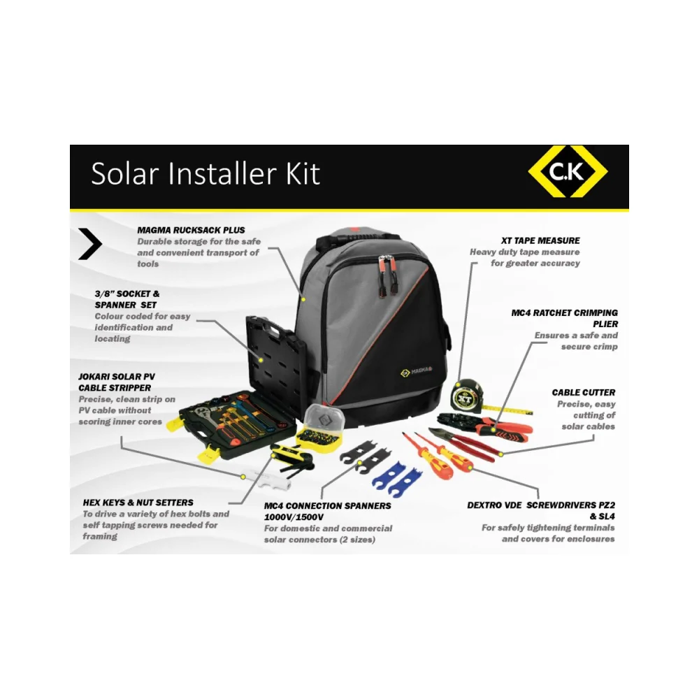 C.K Tools T5988 Solar Installer Tool Kit 4 C.K T5988 C.K Solar Installer Tool Kit 4