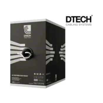 DTECH CA-49420 DTech CAT6 Solid Copper Cable 8 Core U/UTP Unscreened LSOH HDBT 305m - White