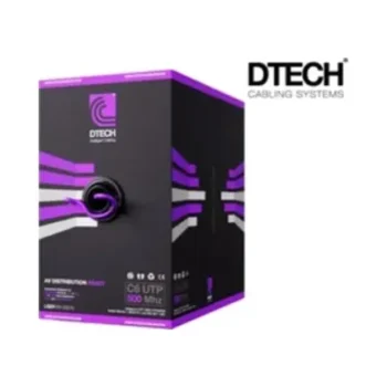 DTECH CA-49480 DTech CAT6 Solid Copper Cable 8 Core U/UTP Unscreened LSOH HDBT 305m - Violet