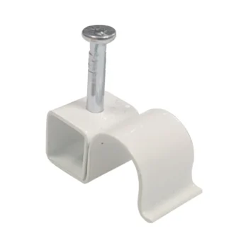 Round Metal Cable Clips 8.75mm White - Pack of 100