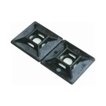 CTC AB20B-FIX Adhesive Black Cable Tie Bases With Fixing Hole 20mm x 20mm - Pack of 100 1